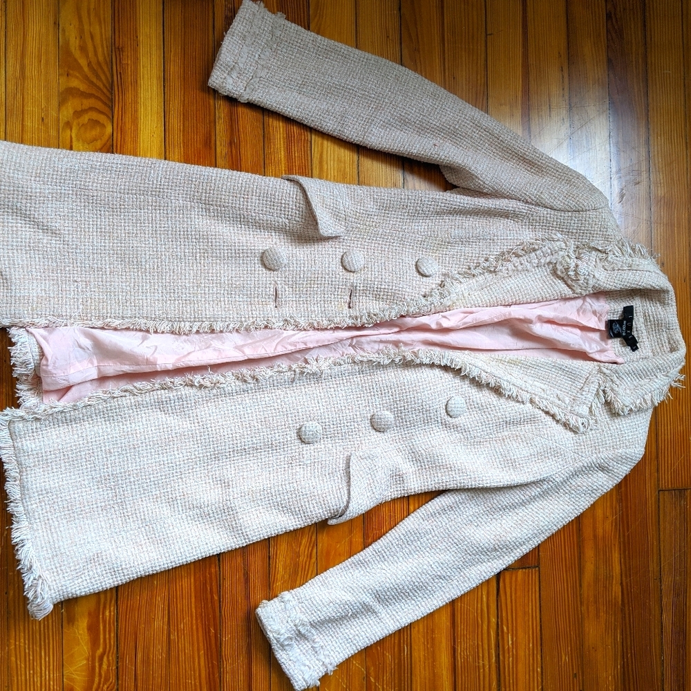 Luxe Dusty Rose Woven Coat, size S